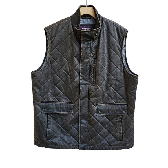 NWT Johnston & Murphy Mens Quilted Vest, Brown, Quality, Size XXL - Picture 1 of 13